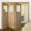 Bespoke Thrufold DX 1930's Oak Glazed Folding 3+0 Door - Prefinished