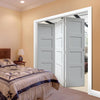 Three Folding Doors & Frame Kit - Shaker 4 Panel 3+0 - White Primed