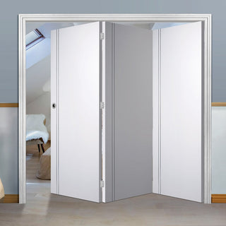Image: Three Folding Doors & Frame Kit - Sierra Blanco Flush 3+0 - White Painted