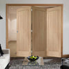 Bespoke Thrufold Suffolk Oak Folding 3+0 Door - Vertical Lining