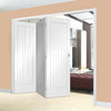 Bespoke Thrufold Suffolk Flush White Primed Folding 3+0 Door
