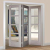 Three Folding Doors & Frame Kit - Vancouver Light Grey 3+0 - Clear Glass - Prefinished