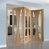 Bespoke Thrufold Verona Oak Glazed Folding 3+0 Door