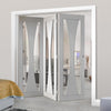 Bespoke Thrufold Verona White Primed Glazed Folding 3+0 Door