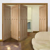 Four Folding Doors & Frame Kit - DX 1930'S Oak Panel 3+1 - Prefinished