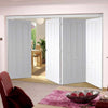 Four Folding Doors & Frame Kit - Coventry 3+1 Folding Panel Door - White Primed