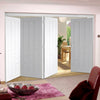 Four Folding Doors & Frame Kit - Coventry 3+1 Folding Panel Door - White Primed