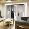 Four Folding Doors & Frame Kit - Coventry 3+1 - Clear Glass - White Primed