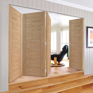 Image: Four Folding Doors & Frame Kit - Palermo Oak 3+1 - Prefinished
