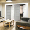 Four Folding Doors & Frame Kit - Severo White 4 Panel 3+1 - Prefinished