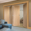 Bespoke Thrufold Verona Oak Flush Folding 3+1 Door - Prefinished