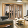 Bespoke Thrufold Verona Oak Glazed Folding 3+1 Door - Prefinished