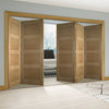 Five Folding Doors & Frame Kit - Coventry Shaker Oak 3+2 - Unfinished