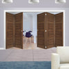 Five Folding Doors & Frame Kit - Coventry Walnut Shaker 3+2 - Prefinished