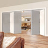 Five Folding Doors & Frame Kit - Ely 3+2 - White Primed