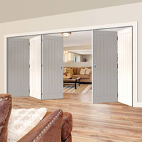 Five Folding Doors & Frame Kit - Ely 3+2 - White Primed