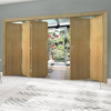 Five Folding Doors & Frame Kit - Galway Oak 3+2 Unfinished