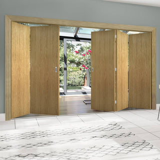 Image: Five Folding Doors & Frame Kit - Galway Oak 3+2 Unfinished