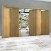 Five Folding Doors & Frame Kit - Galway Oak 3+2 Unfinished