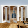 Five Folding Doors & Frame Kit - Pattern 10 3+2 - Clear Glass - White Primed