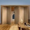 Five Folding Doors & Frame Kit - Salerno Oak Flush 3+2 - Prefinished
