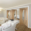 Bespoke Thrufold Salerno Oak Glazed Folding 3+2 Door