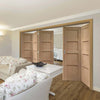 Bespoke Thrufold Shaker Oak 4 Panel Folding 3+2 Door