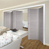 Five Folding Doors & Frame Kit - Vancouver Light Grey 3+2 - Prefinished
