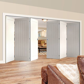 Image: Six Folding Doors & Frame Kit - Ely 3+3 - White Primed
