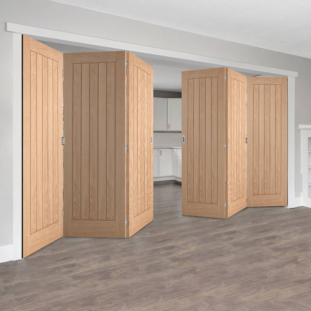 Six Folding Doors & Frame Kit - Belize Oak 3+3 - Prefinished