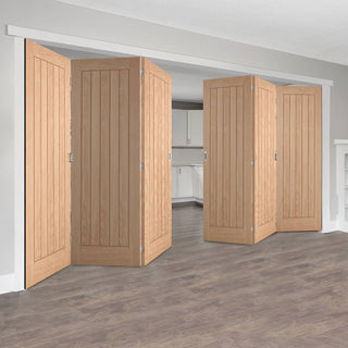 Image: Six Folding Doors & Frame Kit - Belize Oak 3+3 - Prefinished