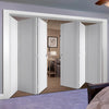 Six Folding Doors & Frame Kit - Forli White Flush 3+3 - Aluminium Inlay - Prefinished