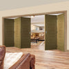 Five Folding Doors & Frame Kit - Pamplona Oak Flush 3+2 - Prefinished