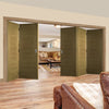 Five Folding Doors & Frame Kit - Pamplona Oak Flush 3+2 - Prefinished