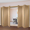 Bespoke Thrufold Pesaro Oak Flush Folding 3+3 Door - Prefinished