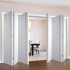 Six Folding Doors & Frame Kit - Sierra Blanco Flush 3+3 - White Painted