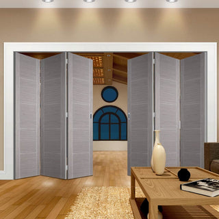 Image: Six Folding Doors & Frame Kit - Vancouver Light Grey 3+3 - Prefinished