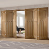 Six Folding Doors & Frame Kit - DX 1930'S Oak Panel 3+3 - Prefinished