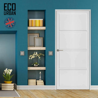 Image: Brooklyn 4 Panel Solid Wood Internal Door UK Made DD6307 - Eco-Urban® Cloud White Premium Primed