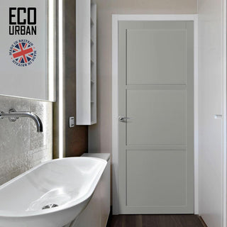 Image: Manchester 3 Panel Solid Wood Internal Door UK Made DD6305 - Eco-Urban® Mist Grey Premium Primed