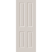 Cadeby 4 Panel Fire Door with Woodgrained Effect is Primed and 1/2 hour Fire Rated