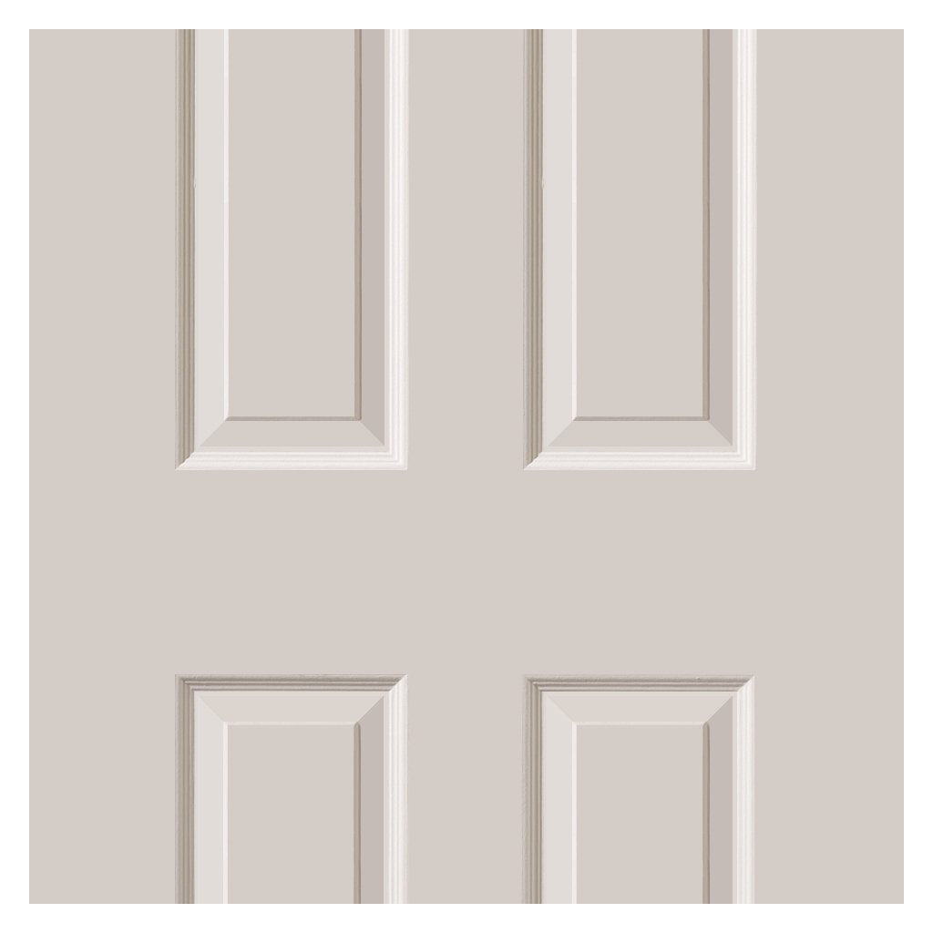 Cadeby 4 Panel Fire Door with Woodgrained Effect is Primed and 1/2 hour Fire Rated