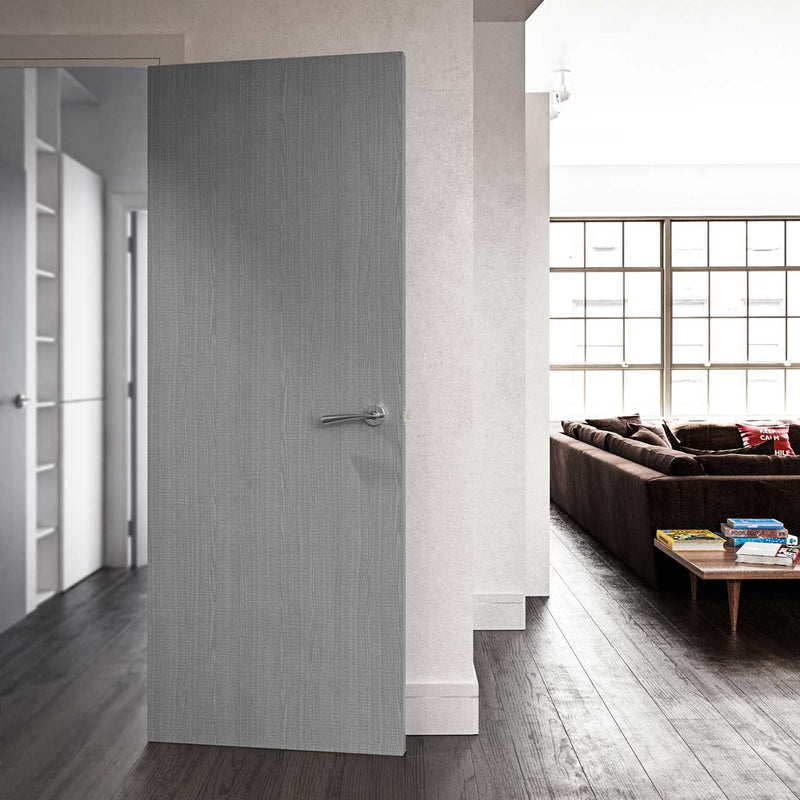 Bespoke Fire Door - Flush American Light Grey Ash Veneer - 30 Minute Fire Rated - Prefinished