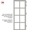Perth 8 Pane Solid Wood Internal Door Pair UK Made DD6318G - Clear Glass - Eco-Urban® Mist Grey Premium Primed