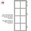 Eco-Urban Perth 8 Pane Solid Wood Internal Door Pair UK Made DD6318SG - Frosted Glass - Eco-Urban® Mist Grey Premium Primed