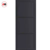 Manchester 3 Panel Solid Wood Internal Door Pair UK Made DD6305 - Eco-Urban® Shadow Black Premium Primed