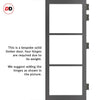 Eco-Urban Manchester 3 Pane Solid Wood Internal Door Pair UK Made DD6306SG - Frosted Glass - Eco-Urban® Stormy Grey Premium Primed
