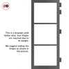 Manchester 3 Pane Solid Wood Internal Door Pair UK Made DD6306G - Clear Glass - Eco-Urban® Stormy Grey Premium Primed