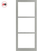 Room Divider - Handmade Eco-Urban® Manchester Door Pair DD6306F - Frosted Glass - Premium Primed - Colour & Size Options