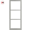 Bespoke Room Divider - Eco-Urban® Manchester Door Pair DD6306F - Frosted Glass with Full Glass Side - Premium Primed - Colour & Size Options
